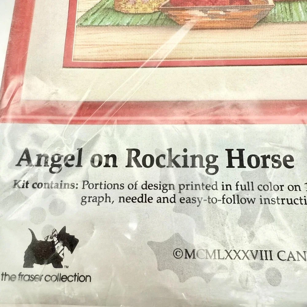 Something Special Cross Stitch Kit Angel Rocking Horse 18x14 New Vintage 50372